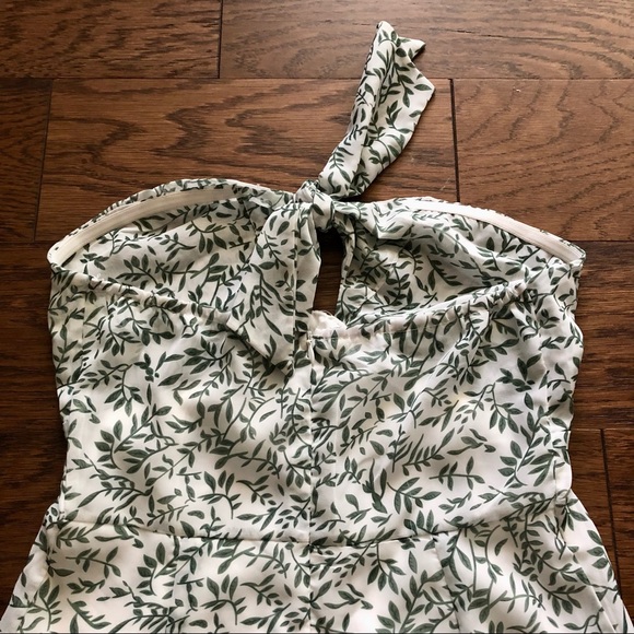 Green Floral Tie Front Mini Dress - Picture 10 of 12